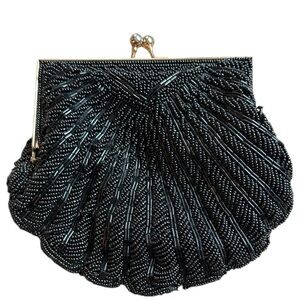 Walborg Black Beaded Purse w/ Chain Strap | Made in Hong Kong